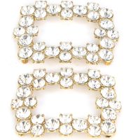 paire de boucles de chaussures en métal et strass pour décoration de mariage (1)