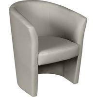 Dmora – Fauteuil relax simili cuir gris – Accoudoirs rembourrés – Dimensions 64x63x76 cm – Confort optimal pour salon et bureau