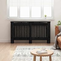 Radiator Cover Black Oak 152 x 19 x 81.5 cm Engineered Wood vidaXL