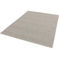 Patio Modern Beige Stripe Chevron Flatweave Kitchen Indoor Garden Outdoor Rug Floor Mat Medium 120 x 170 cm (4'x5'6")