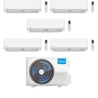 Midea Climatizzatore Penta Split serie Elegance 9+9+12+12+12 con M5OE-42HFN8-Q Inverter R 32 Wi-Fi optional Classe A++