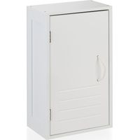 Relaxdays – Armoire murale de salle de bain blanche – Dimensions HxLxP 50x30x18,5 cm – Étagère intérieure réglable – Fermeture magnétique