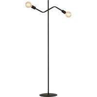 Plafoniera Moderna Febe Acciaio Nero 2 Luci E27 Ip20