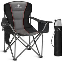 Chaise de camping pliante surdimensionnée – Châssis en acier très résistant – Confort optimal avec porte-gobelet et poche latérale – 200 kg