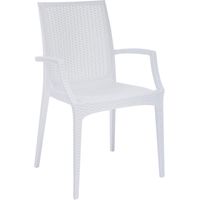 Extrahierter Sesselstuhlstuhlgarten mit Harzstruktur Rattan Bristtan Grandsoleil Effekt Effekt - White