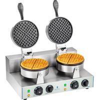 Gaufrier rond - Royal Catering - Dimensions: 43 x 50 x 56 cm - Puissance: 2 x 1.300 Watts