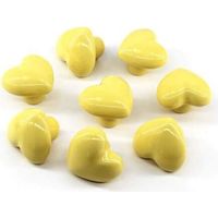 8 Pieces Furniture Handle (Yellow), 40 mm Ceramic Door Knob with Screws, Rose Drawer Knob, Modern Cabinet Door Knobs for Bathroom Kitchens
