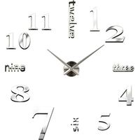 royaluxe - 3d Stick On Wall Clock Modern Art Design Decal Fai da te Specchio muto Sticker Homedecor