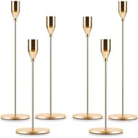 APEX Bougeoir Doré Coniques 6 pcs Chandelier de Mariage Chandeliers Coniques pour la Maison pour Les Fêtes,Mariages,Dîners