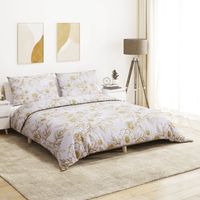 Ensemble de housse de couette blanc et marron 200x200 cm Coton vidaXL
