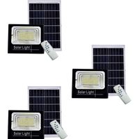 3x Fari LED 100W Solare Pannello Luci Solari Giardino Faro Esterno Luce Fredda