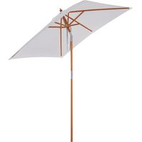 Parasol de jardin inclinable 2x1,5 m avec mat en bois de sapin beige