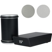 Aiguiseur de couteaux Kit d'affûtage de couteaux à roulettes Aiguiseur de couteaux de cuisine avec 2 blocs d'affûtage Affûtage de couteaux à 15 et 20 degrés,de DEBUNS