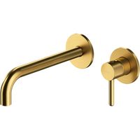 OMNIRES Y - Grifería de lavabo empotrada, instalación de 2 orificios, con cuerpo, oro cepillado Y1215HLGLB