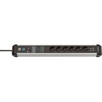 Brennenstuhl 1391010610 Multipresa con protezione da sovratensioni Argento, Nero Schuko 1 pz.