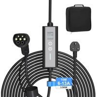 YODOLLA EV Charger, Type 2 to 3 Pin Plug Portable Mode 2, 6/8/10/13A Adjustable, 3.3kW