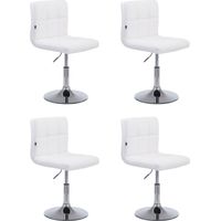 Lot de 4 chaises lounge Palma V2 en similicuir ajustable et pivotant Blanc
