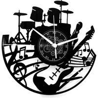 Orologio da parete in vinile 33 giri - Idea regalo vintage fatta a mano - Chitarra, tastiera, batteria da montare fai-da-te