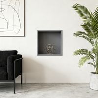 T&K Recessed Shower Niche Stainless Steel Shower Storage 30.5x30.5cm Brush Grey