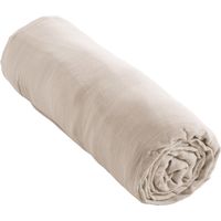 Drap housse Gaze de Coton 180x200 GAIA matelas épais Beige Pampa
