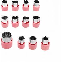 Ensemble de 12 emporte-pièces pour légumes - Emporte-pièces pour biscuits, moule à fruits, emporte-pièce pour chocolat, moule à décoration de gâteaux (rose)