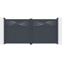 Flügeltor 3,4 m HALTI H.160 graues Aluminium
