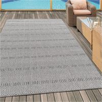 Tapis extérieur et intérieur plat Mykonos Gris 120x170