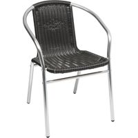 Bistro Stapelstuhl Aluminium / Rattan schwarz-D537481-neu