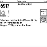 DIN 6917 Scheibe vierkant keilförmig für I-Träger Stahl C45 21mm