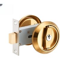 Unsichtbares Türschloss, Doppelhaken-Diebstahlsicherung, Türschloss aus Edelstahl 304 – Gold
