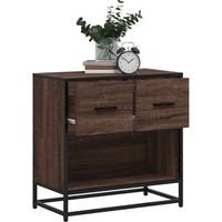 Mesilla de noche-Mesita de noche-Mesapara Dormitorio roble marrón 60x31x60 cm madera contrachapada