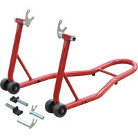 Motorrad-Hinterradständer 150 kg, verstellbare U- und L-Gabeln, Motorradheber aus Stahl für Wartung und Reparatur, rot.