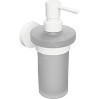 Sapho X-Round - Distributeur de savon avec support, verre dépoli / blanc XR101W