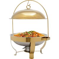 Goldenes Buffet-Warmhalteset, 8-Liter-Edelstahl-Speisenwärmer, Buffetwärmer mit Hängedeckel für Hochzeiten, Partys, Bankette und Catering-Veranstaltungen
