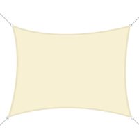 Toldo Vela Rectangular 6x4 m Vela de Sombra para Jardín Patio Terraza Poliéster Anti UV Color Beige