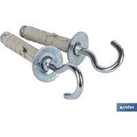 Blister mit 2 Einheiten Nylondübel mit Haken 4x40