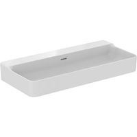 Lavabo CONCA 1000x450x165mm blanco con IdealPlus sin orificio para grifería, con rebosadero IDEAL STANDARD