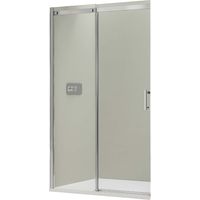 BERNSTEIN - Paroi de douche fixe et porte coulissante en verre véritable 100x190x0,6cm (LxHxP) - traitement Nano - DX806A FLEX