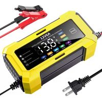 Écran couleur jaune 12V 6AChargeur 12V 6A pour batteries de voiture, batteries de moto 12V et chargeurs de batterie 12V