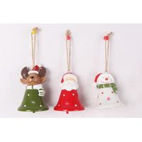 Dekohänger Glöckchen Weihnachten Polyresin Ø 7 x 8 cm grün rot weiß 3-fach sortiert Dekohänger