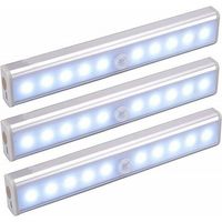 Juego de 3 lámparas LED, recargables por USB, magnéticas, sensor de movimiento, portátiles. Luz de armario, lámpara de mano de emergencia, luz nocturna para niños, luz de salón, iluminación de pasillo