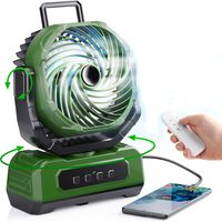 Ventilatore da tavolo portatile ricaricabile tramite USB 20000 mAh, 40 ore di autonomia, ventilatore oscillante silenzioso, 4 velocità, LED, timer e display digitale per ufficio, campeggio e casa