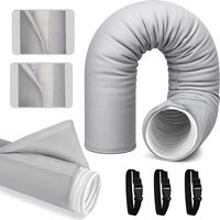 Protección para tuberías de aire acondicionado portátil - Aislamiento de tuberías de aire acondicionado - Envoltura aislante de triple capa ajustable - Diámetro 13 cm y 15 cm - Gris