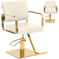 Physa OTLEY Friseur- und Kosmetikstuhl mit Fußstütze - Creme und Gold