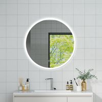 OCEAN Specchio da bagno con LED 80x80cm,Bluetooth,3 colori,Dimmerabile, Antiappannamento,Memoria,IP44, Vetro HD,Doppio interruttore,Orizzontale/Verticale