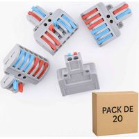20 bornes à leviers, 2 circuits, 2 entrées-6 sorties 32A, LT-623