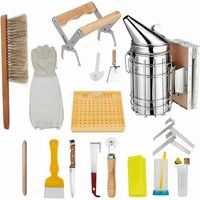 Set di strumenti per apicoltura, kit di avviamento per apicoltore deluxe da 15 pezzi, tuta da apicoltore, attrezzatura per apicoltura adatta ad apicoltori professionisti e principianti