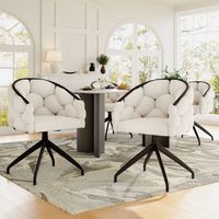 Sedie di velluto di lusso (4 pezzi), sedia girevole, rotazione a 360°, sedie da soggiorno, sedie da pranzo, sedie da trucco, sedie in stile moderno, sedie da pranzo con schienale, sedia ergonomica, se