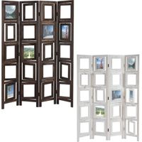 Paravent galerie de photographies II, cloison de séparation, marron, 160x125cm