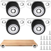 4 stuks meubelwielen, klein, 32 mm, meubelrollen, rubberen wielen, zijkleine rollen voor meubels, mini-wielen, kleine meubelwielen, rubber, mini-wielen voor meubels, laden, tabletten